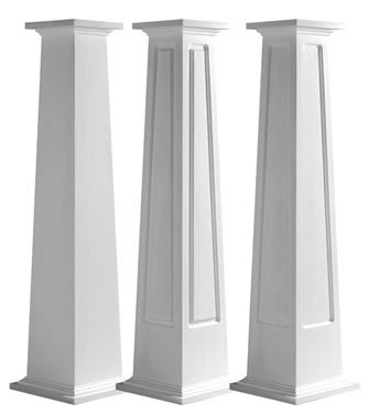 Different panel styles availabe for square, non-tapered craftsman columns