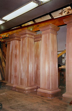 Custom wood columns made by Pagliacco Turning & Milling