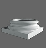 Attic base for round, tapered, plain shaft fiberglass reinforced polymer columns