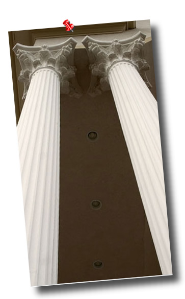 Round fluted columns made for fiberglass reinforced polymer also knows as stone polymer
