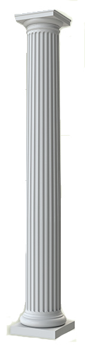 Fluted Column with Tuscan cap and Tuscan base from CheapColumn.com Price $379