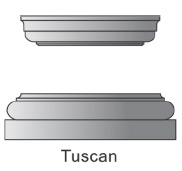 Tuscan Cap and Base for Square PVC Column Wrap