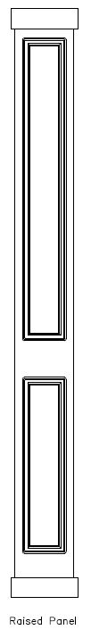 Line drawing of PVC Square 
Double-Raised Panel Column Wrap, Basic Cap & Base