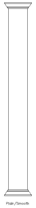 Line drawing of PVC Square 
Plain Panel Column Wrap, 
Crown Cap & Base