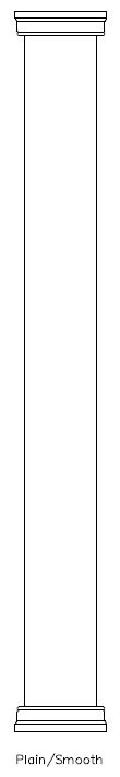 Line drawing of PVC Square 
Plain Panel Column Wrap, Prairie Cap & Base