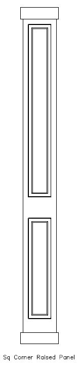 Craftsman Column, Non-Tapered, Square Corner Double-Raised Panel, Basic Cap and Base available from CheapColumn.com 