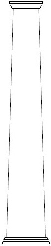 Drawing of PVC Craftsman Square, Tapered Plain Column Wrap with Rake Cap & Base