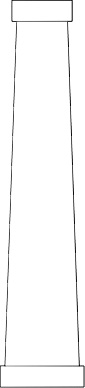 Drawing of PVC Craftsman Square Tapered Rough Column with Rough Cap & Base