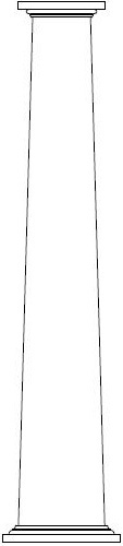 Drawing of Square, tapered column with plain (non-fluted) panels